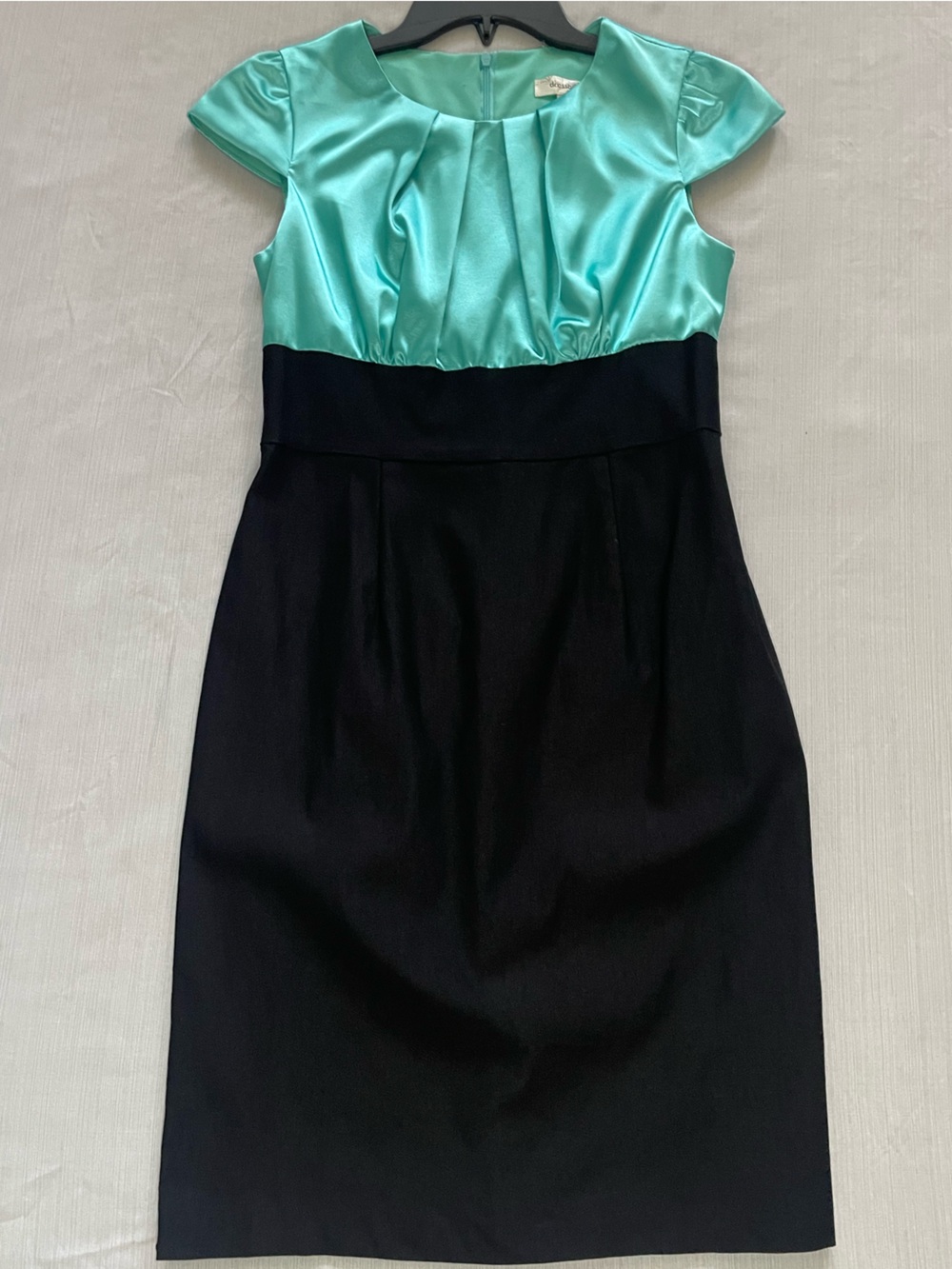 dressbarn Aqua and Black Two-Tone Sheath Dress